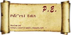 Pártl Edit névjegykártya